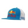 Flat-peak trucker cap - mod. 4138:Cyan, Polyester, White